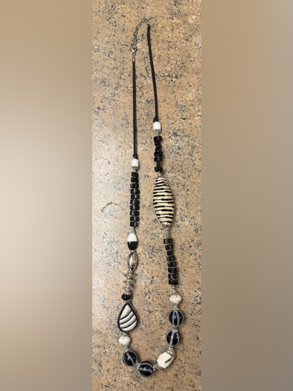 Black and white long Necklace
